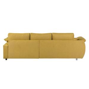 Ecksofa Mable mit Schlaffunktion - Microfaser Safran - Longchair davorstehend rechts