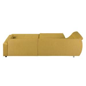 Ecksofa Mable mit Schlaffunktion - Microfaser Safran - Longchair davorstehend rechts