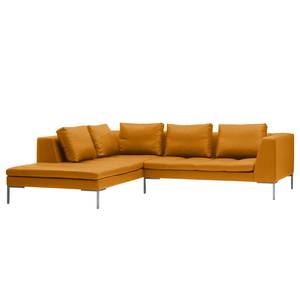 Ecksofa Madison I Echtleder Echtleder Neka: Cognac - Breite: 255 cm - Ottomane davorstehend links