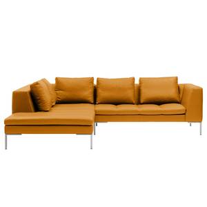 Ecksofa Madison I Echtleder Echtleder Neka: Cognac - Breite: 255 cm - Ottomane davorstehend links