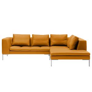 Ecksofa Madison I Echtleder Echtleder Neka: Cognac - Breite: 255 cm - Ottomane davorstehend rechts