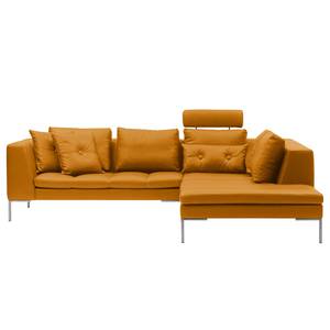 Ecksofa Madison I Echtleder Echtleder Neka: Cognac - Breite: 255 cm - Ottomane davorstehend rechts