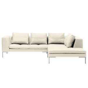 Ecksofa Madison I Echtleder Echtleder Neka: Creme - Breite: 255 cm - Ottomane davorstehend rechts