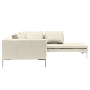 Ecksofa Madison I Echtleder Echtleder Neka: Creme - Breite: 255 cm - Ottomane davorstehend rechts