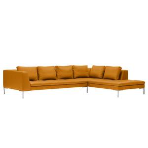 Ecksofa Madison I Echtleder Echtleder Neka: Cognac - Breite: 319 cm - Ottomane davorstehend rechts