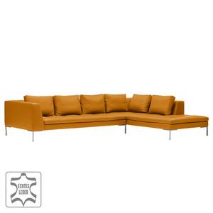 Ecksofa Madison I Echtleder Echtleder Neka: Cognac - Breite: 319 cm - Ottomane davorstehend rechts