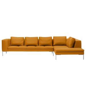 Ecksofa Madison I Echtleder Echtleder Neka: Cognac - Breite: 319 cm - Ottomane davorstehend rechts