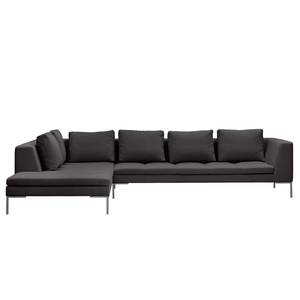 Ecksofa Madison I Webstoff Webstoff Anda II: Anthrazit - Breite: 319 cm - Ottomane davorstehend links