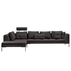 Ecksofa Madison I Webstoff Webstoff Anda II: Anthrazit - Breite: 319 cm - Ottomane davorstehend links