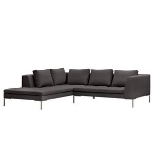 Ecksofa Madison I Webstoff Webstoff Anda II: Anthrazit - Breite: 255 cm - Ottomane davorstehend links