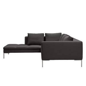 Ecksofa Madison I Webstoff Webstoff Anda II: Anthrazit - Breite: 255 cm - Ottomane davorstehend links