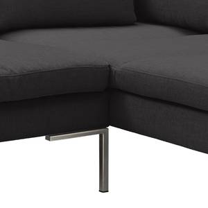 Ecksofa Madison I Webstoff Webstoff Anda II: Anthrazit - Breite: 255 cm - Ottomane davorstehend links