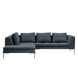 Ecksofa Madison I Webstoff Webstoff Anda II: Grau - Breite: 255 cm - Ottomane davorstehend links