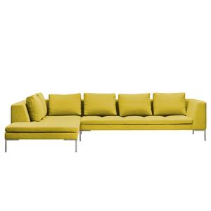 Ecksofa Madison I Webstoff Webstoff Milan: Gelb - Breite: 319 cm - Ottomane davorstehend links