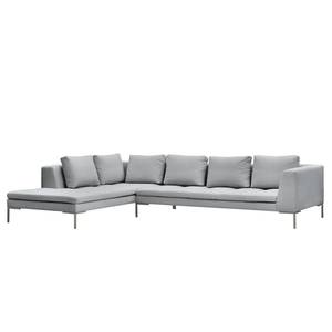 Ecksofa Madison I Webstoff Webstoff Anda II: Silber - Breite: 319 cm - Ottomane davorstehend links