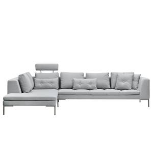 Ecksofa Madison I Webstoff Webstoff Anda II: Silber - Breite: 319 cm - Ottomane davorstehend links