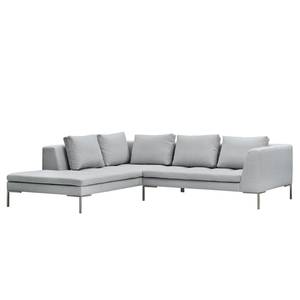 Ecksofa Madison I Webstoff Webstoff Anda II: Silber - Breite: 255 cm - Ottomane davorstehend links