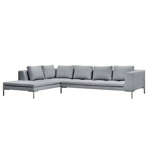 Ecksofa Madison I Webstoff Webstoff Saia: Hellgrau - Breite: 319 cm - Ottomane davorstehend links