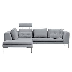 Ecksofa Madison I Webstoff Webstoff Saia: Hellgrau - Breite: 255 cm - Ottomane davorstehend links