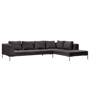 Ecksofa Madison I Webstoff Webstoff Anda II: Anthrazit - Breite: 319 cm - Ottomane davorstehend rechts