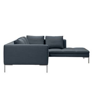 Ecksofa Madison I Webstoff Webstoff Anda II: Grau - Breite: 255 cm - Ottomane davorstehend rechts