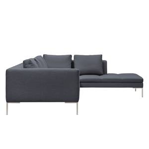 Ecksofa Madison I Webstoff Webstoff Milan: Anthrazit - Breite: 319 cm - Ottomane davorstehend rechts