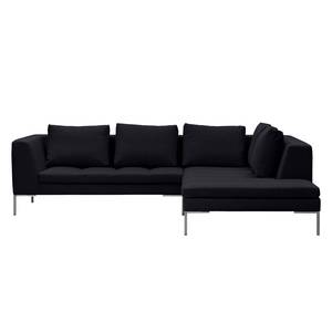 Ecksofa Madison I Webstoff Webstoff Saia: Anthrazit - Breite: 255 cm - Ottomane davorstehend rechts