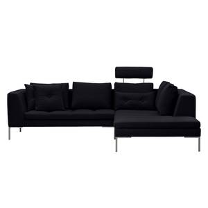 Ecksofa Madison I Webstoff Webstoff Saia: Anthrazit - Breite: 255 cm - Ottomane davorstehend rechts