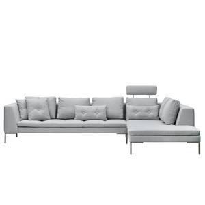 Ecksofa Madison I Webstoff Webstoff Anda II: Silber - Breite: 319 cm - Ottomane davorstehend rechts