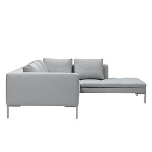 Ecksofa Madison I Webstoff Webstoff Anda II: Silber - Breite: 255 cm - Ottomane davorstehend rechts