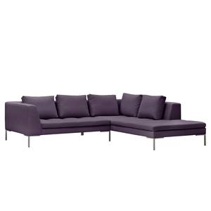 Ecksofa Madison I Webstoff Webstoff Anda II: Violett - Breite: 255 cm - Ottomane davorstehend rechts