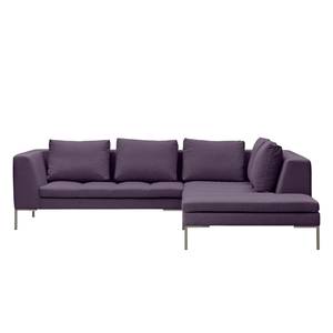 Ecksofa Madison I Webstoff Webstoff Anda II: Violett - Breite: 255 cm - Ottomane davorstehend rechts