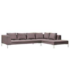 Ecksofa Madison I Webstoff Webstoff Milan: Grau-Braun - Breite: 319 cm - Ottomane davorstehend rechts