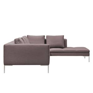 Ecksofa Madison I Webstoff Webstoff Milan: Grau-Braun - Breite: 319 cm - Ottomane davorstehend rechts