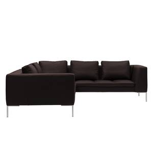 Ecksofa Madison II Echtleder Echtleder Neka: Dunkelbraun - Breite: 238 cm - Ecke davorstehend links