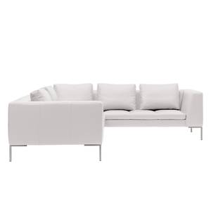 Ecksofa Madison II Echtleder Echtleder Neka: Hellgrau - Breite: 238 cm - Ecke davorstehend links