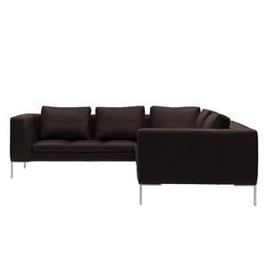 Ecksofa Madison II Echtleder Echtleder Neka: Dunkelbraun - Breite: 238 cm - Ecke davorstehend rechts