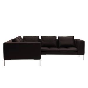 Ecksofa Madison II Echtleder Echtleder Neka: Dunkelbraun - Breite: 238 cm - Ecke davorstehend rechts