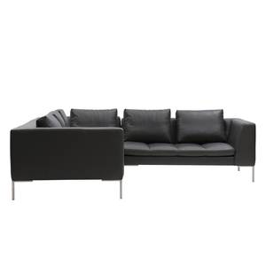 Ecksofa Madison II Echtleder Echtleder Neka: Grau - Breite: 238 cm - Ecke davorstehend rechts