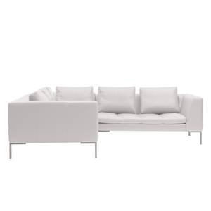 Ecksofa Madison II Echtleder Echtleder Neka: Hellgrau - Breite: 238 cm - Ecke davorstehend rechts