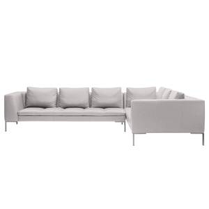 Ecksofa Madison II Echtleder Echtleder Neka: Hellgrau - Breite: 319 cm - Ecke davorstehend rechts