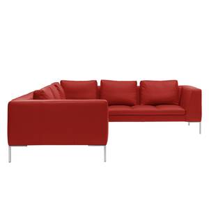 Ecksofa Madison II Echtleder Echtleder Neka: Rot - Breite: 319 cm - Ecke davorstehend rechts