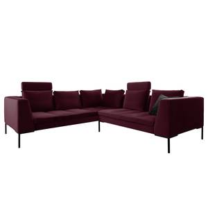 Ecksofa MADISON mit Rundecke L Samt - Samt Shyla: Aubergine - Ecke davorstehend rechts