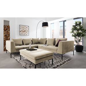 Ecksofa MADISON mit Rundecke L Samt - Samt Shyla: Beige - Ecke davorstehend rechts