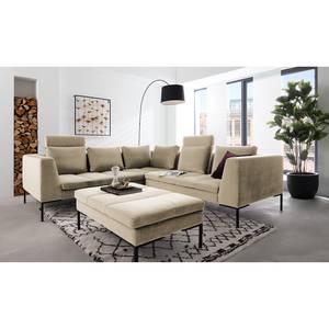 Ecksofa MADISON mit Rundecke L Samt - Samt Shyla: Beige - Ecke davorstehend rechts