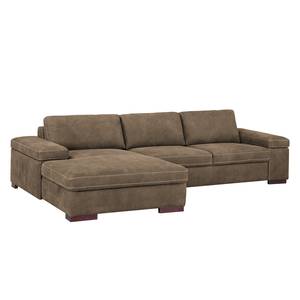 Ecksofa Maine Echtleder Cappuccino - Longchair davorstehend links