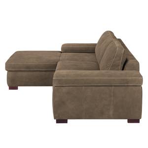 Ecksofa Maine Echtleder Cappuccino - Longchair davorstehend links