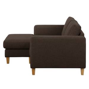 Ecksofa MAISON 1-Sitzer mit Longchair Webstoff - Webstoff Inas: Braun - Longchair davorstehend links