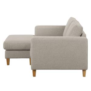 Ecksofa MAISON 1-Sitzer mit Longchair Webstof - Webstoff Inas: Cappuccino - Longchair davorstehend links