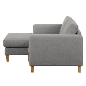 Ecksofa MAISON 1-Sitzer mit Longchair Webstoff Inas: Platin - Longchair davorstehend links